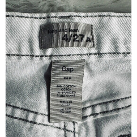 Gap Long And Lean Jeans 4/27 (30 x 29) White Bootcut Low Mid Denim Womens - Picture 3 of 8